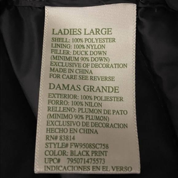 Tangerine Watercolor Floral Down Puffer Vest - Picture 12 of 12